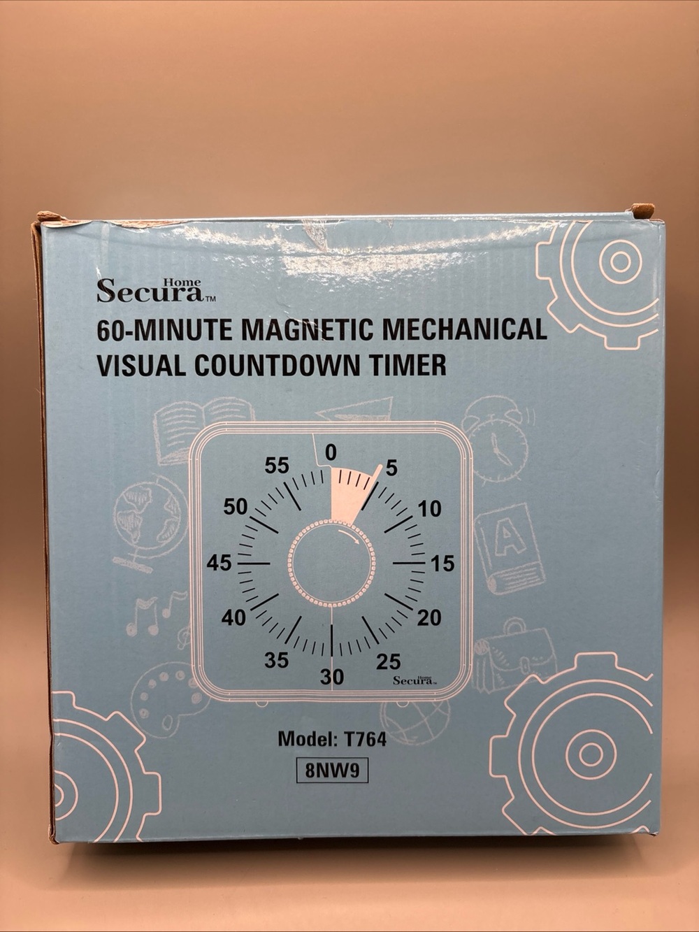 Secura 60-Minute Magnetic Mechanical Visual Countdown Timer Model T764